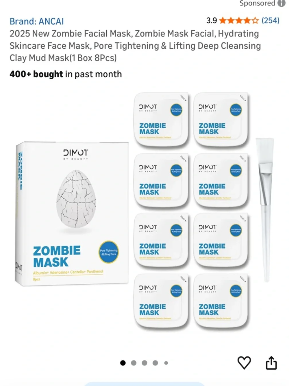 Macai DIMOT Zombie Mask Pore Tightening & Lifting Pack — White 8pcs